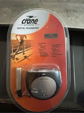 Crane Sports Black Digital Pedometer with Panic Alarm
